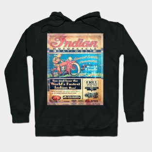 Old Indian Motorcycles Poster Hoodie